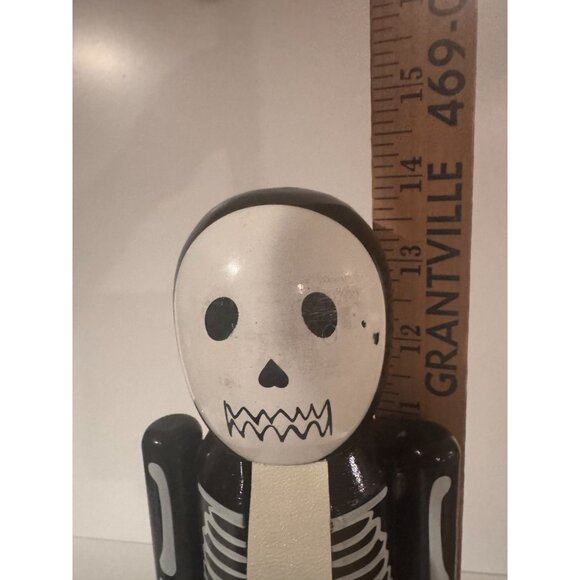 💀 Northlight 14" Wooden Skeleton Halloween Nutcracker (Black & White) - Picture 3 of 13